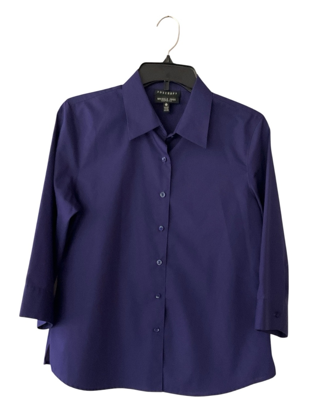FOXCROFT button down Wrinkle Free shaped fit  shirt size 10P, midnight purple